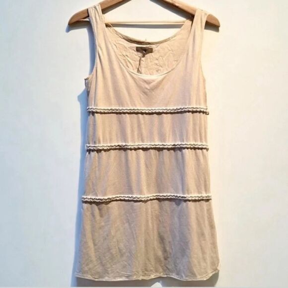 Tennis Cream microsuede mini tank dress size small demure casual​ neutral soft - Picture 1 of 1